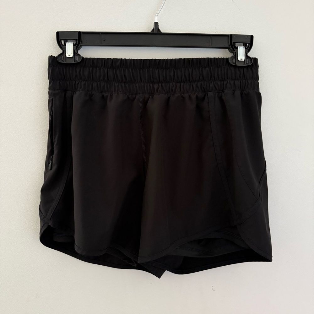 Avia Shorts Athletic M Solid Black Zip Pockets